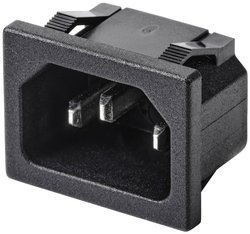 Złącze męskie IEC TRU COMPONENTS TC-10088384, styki: 3, 250 V, 10 A, 1 szt.