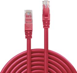 Kabel LAN LINDY 48035, 1 szt., RJ45, CAT 6, U/UTP, 5.00 m, czerwony
