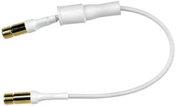 Kabel SAT, Axing SAK 25-02 SAK 25-02, [1x złącze żeńskie  F - 1x złącze żeńskie  F], 75 dB, 25.00 cm, pozłacane styki, możliwość przepuszczenia przez okno, biały
