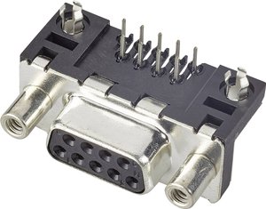 Listwa żeńska D-Sub FCI D-SUB D09S13A4GV00LF, rzędy: 2, styki: 9, 90 °, 1 szt.