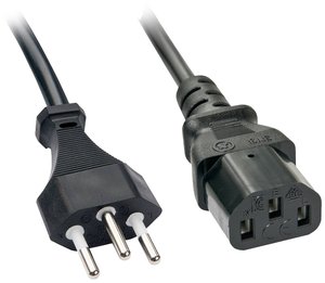 Kabel LINDY 30417 [1x złącze męskie szwajcarskie - 1x złącze żeńskie IEC C13] 2.00 m