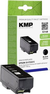KMP Tusz Zamiennik Epson 33, T3331 Czarny  atrament KMP E216B 1633,4801, 1 szt.