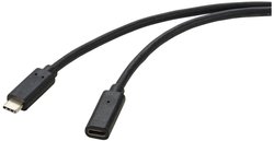 Kabel USB Renkforce RF-4755222, USB 3.2 Gen2 (USB 3.1 Gen2), Złącze męskie USB-C®, Złącze żeńskie USB-C®, 2.00 m