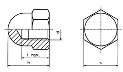 Nakrętka kołpakowa Toolcraft 194789, M6, 12 mm, DIN 1587,0 szt.