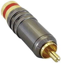 Złącze męskie RCA/Cinch TRU COMPONENTS 1582678, złocony, złącze męskie proste, 1 szt.