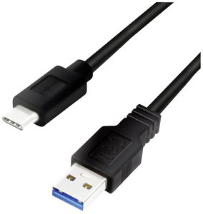 Kabel USB LogiLink CU0167, USB 3.2 Gen1 (USB 3.0), Złącze męskie USB-A, Złącze męskie USB-C®, 0.50 m