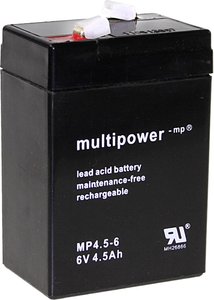 Akumulator ołowiowy multipower PB-6-4,5-4,8 MP4,5-6, AGM, 6 V, 4.5 Ah