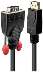 Lindy 41940 Adapter kabla wideo 0.5m VGA (D-Sub) DisplayPort czarny Kabel LINDY 41940, 0.50 m