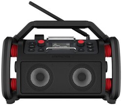 Radio na budowę PerfectPro RockPro DAB+, UKW funkcja ładowania akumulatora, ochrona przeciwbryzgowa, pyłoszczelny, wstrząsoodporny, funkcja budzika, wielokrotne ładowanie czarny