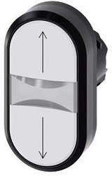 Przycisk podwójny, 22mm, okrągły, tworzywo sztuczne, białe: strzałki skierowanej wstecz u góry, biały: strzałki w dół Przycisk podwójny Siemens 3SU1000-3AB66-0AN0 3SU10003AB660AN0, 22.3 mm, 1 szt.