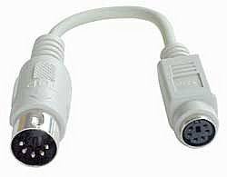 Kabel adaptera klawiatury Lindy 5 pol. DIN na PS/2, ok. 15 cm Przejściówka, adapter  LINDY 70139