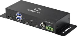 Hub USB 3.0 Renkforce RF-4679566 2+2 Porty metalowa obudowa, montaż ścienny czarny