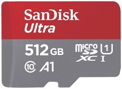 Karta pamięci microSDXC SanDisk microSDXC Ultra 512GB (A1/UHS-I/Cl.10/150MB/s) + Adapter ''Mobile'', 512 GB, A1 Application Performance Class, UHS-Class 1