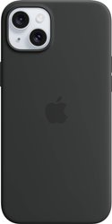 Apple Silicon Case MagSafe Futerał backcase Apple iPhone 15 Plus czarny Ładowarka indukcyjna, Odporny na wstrząsy
