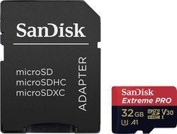 Karta pamięci microSDHC SanDisk Extreme® Pro, 32 GB, Class 10, UHS-I, UHS-Class 3, v30 Video Speed Class