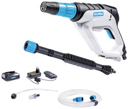 Zestaw MultiJet 18V - akumulatorowy system natryskowy/myjka średniociśnieniowa z akumulatorem Gloria Haus und Garten MultiJet 18V Set Myjka ciśnieniowa