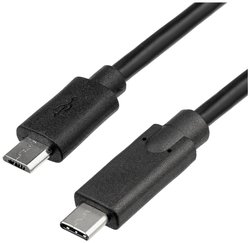 Kabel USB Akyga, Złącze męskie USB Micro-B, Złącze męskie USB-C®, 1.00 m