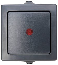 Przełącznik do montażu natynkowego w pomieszczeniu wilgotnym Kopp Nautic 566615003, antracytowy