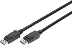 Kabel DisplayPort Digitus AK-340106-050-S AK-340106-050-S, pozłacane styki, podwójne ekranowanie, ekran pleciony, ekranowany, ekranowany, okrągły, 5.00 m