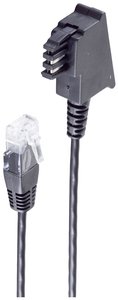 Shiverpeaks BASIC-S kabel połączeniowy telefon wtyk TAE-F na wtyk RJ45, kabel routera DSL VDSL, czarny, 0,5 m DSL kabel Shiverpeaks BS12-09015, 1 szt.