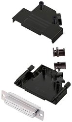 Zestaw listew żeńskich D-Sub encitech D45ZK25-BK-DBS-W-K 6355-8103-13, rzędy: 2, styki: 25, 45 °, 1 szt.