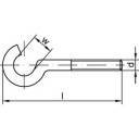 Hak wkręcany TOOLCRAFT 50 mm stal galwanizowana ocynk. M6 100 szt.