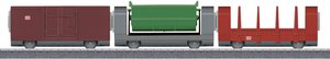 Wagon uzupełniający w skali H0 Maerklin serii 'my world' do pociągu towarowego  Zestaw wagonów do pociągu towarowego Marklin My World H0 44