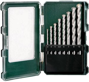 Zestaw wierteł krętych do kamienia Metabo  626706000 3 mm, 4 mm, 5 mm, 5.5 mm, 6 mm, 7 mm, 8 mm, 10 mm 8 szt.