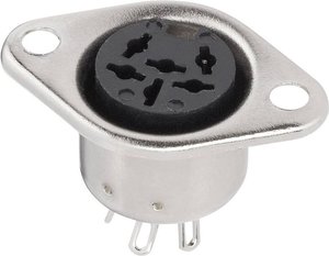 Złącze męskie okrągłe DIN 0208094 BKL Electronic 0208094 złącze żeńskie z kołnierzem, wyjście proste Ilość styków: 6  srebrny 1 szt.