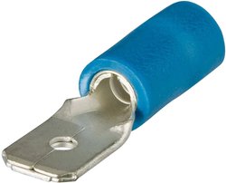 Wtyk płaski 393405, częściowa izolacja PCW, 4.8x0.5 mm, 1.5-2.5 mm2, niebieski