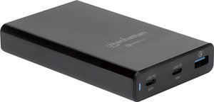 Manhattan 102223 Stacja ładowania USB 65 W gniazdo Maksymalne natężenie wyjściowe 3 A Ilość wyjść: 3 x złącze żeńskie USB-A 3.2 Gen 1 (USB 3.0), złącze żeńskie USB-C (Power Delivery) Qualcomm Quick Charge 3.0, USB Power Delivery (USB-PD)