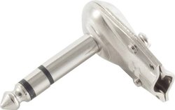 Złącze męskie jack 6,35 mm TRU COMPONENTS 1559786, CuZn, niklowany, złącze męskie kątowe, 1 szt.