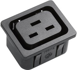 Złącze męskie IEC Kaiser C19 złącze żeńskie do wbudowania pionowego Łączna ilość styków: 2 + PE 16 A czarny 766/10/63/sw/C 1 szt.
