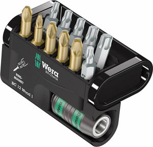 Bity Wera Bit-Check 12 Wood 1 05057423001 1 szt. krzyżakowy Pozidriv, krzyżakowy Phillips, TORX wewnętrzny