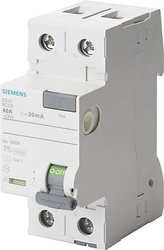 Wyłącznik różnicowoprądowy Siemens 5SV3312-6, 2 styki, 25 A, 0.03 A, 230 V