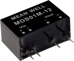 Moduły konwertera DC/DC serii MEANWELLL Seria MDS01 SIP/SIL7 Obudowa Pojedyncze wyjście Stosunek napięcia wejściowego: 1:1 Moc: 1W nieregulowany Medyczny Moduł przetwornicy DC/DC Mean Well MDS01N-12 MDS01N-12, 1 W, 84 mA, 1 szt.