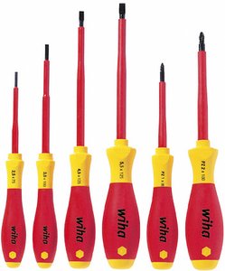 Zestaw wkrętaków dla elektroników do wkrętów z rowkiem/Pozidriv SoftFinish®, 6-częściowy Zestaw wkrętaków Wiha 25477, płaski, krzyżakowy Pozidriv, VDE, 6 szt.