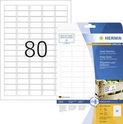 Herma 10901 Etykieta uniwersalna 35.6 x 16.9 mm Papier biały 2000 szt. Trwały Drukarka atramentowa, Drukarka Laserowa, Drukarka Laserowa, kolorowa, Kopiarka, Drukarka z funkcją kopiowania w kolorze, Drukarka etykiet