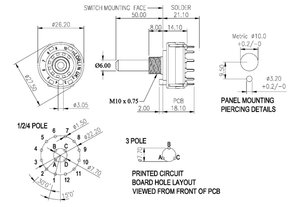Przełącznik obrotowy TRU COMPONENTS TC-DS1X12P, 0.35 A, Pozycje przełączenia 12, 12 x 30 °, 1 szt.