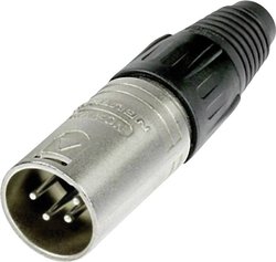 Złącze męskie XLR, proste Pin: 4  kolor srebrny Neutrik NC4MX 1 szt.