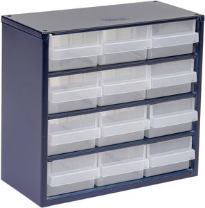 Magazyn części drobnych raaco 612-02 137553, Ilość przegród: 12, (S x W x G) 306 x 283 x 150 mm