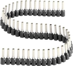 Końcówki kablowe tulejkowe, kołnierz, 1.5 mm2 x 8 mm, czarne, taśma 50 szt.