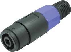 Złącze męskie głośnikowe  Kash 55201 złącze, proste Ilość styków: 4  czarny, niebieski 1 szt.