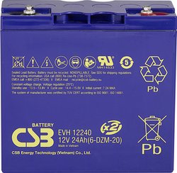 Akumulator ołowiowy CSB Battery EVH 12240 EVH12240, AGM, 12 V, 24 Ah