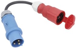 as - Kabel adaptera Schwabe E5, 0,3m H07RN-F 3G61. Strona: wtyczka CEE niebieska 230V 32A 3-pin2. Strona: Złącze CEE 400V 32A 5-stykowe z odchylaną pokrywą AS Schwabe 61375 zasilanie adapter 32 A czarny 0.3 m H07RN-F 3G 6 mm²
