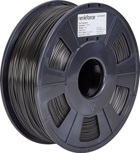 Filament do drukarek 3D PLA Renkforce RF-4511188, Średnica filamentu: 1.75 mm, 1000 g, czarny