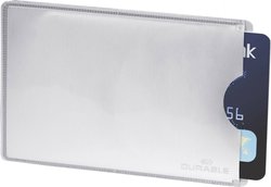 Wytrzymały pokrowiec ochronny RFID 8900 na karty kredytowe i gotówkowe (maks. 86 x 54 mm), srebrny, 10 sztuk Durable Osłona karty identyfikacyjnej RFID, osłona ochronna 890023 srebrny 10 szt.