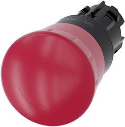 Przycisk grzybkowy zatrzymania awaryjnego, 22mm, okrągły, plastikowy, czerwony, wyzwalacz obrotowy Przycisk grzybkowy zatrzymania awaryjnego Siemens 3SU1000-1HB20-0AA0 3SU10001HB200AA0, 1 szt.