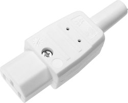 Gniazdo zasilające IEC Kaiser, 3-pin, 10 A, 250 V, proste, białe