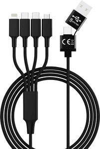 Kabel do ładowania USB Smrter smrter Hydra ELITE 6in1 Typ C black, Złącze męskie USB-A, Złącze męskie USB-C®, Złącze męskie USB-C®, Złącze męskie Lightning, Złącze męskie USB Micro-B, 1.20 m